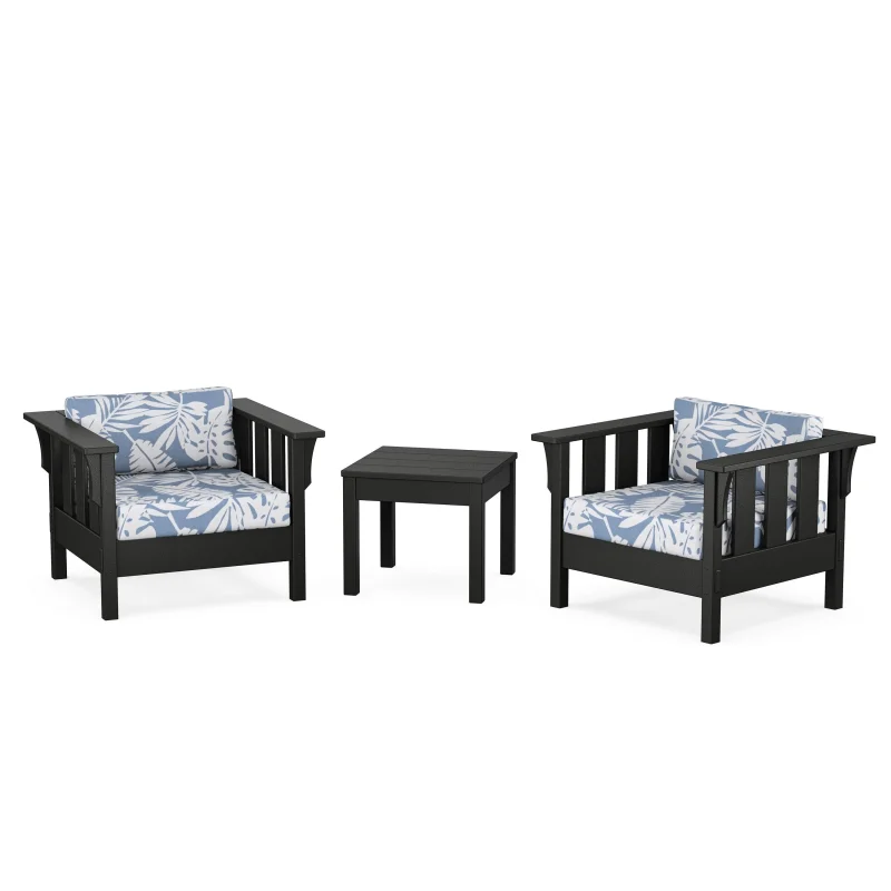 Acadia 3-Piece Deep Seating Set Black