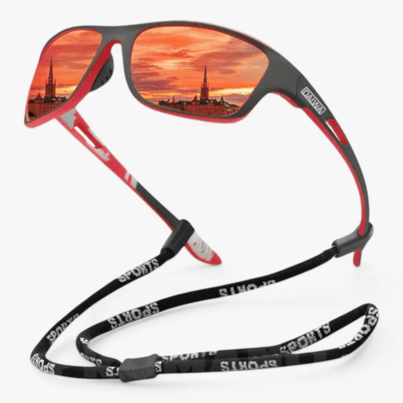 Active Vision | Polarised Sports Sunglasses with UV400 Protection | Lightweight Design for Running, Cycling, and Outdoor Activities Fire Red