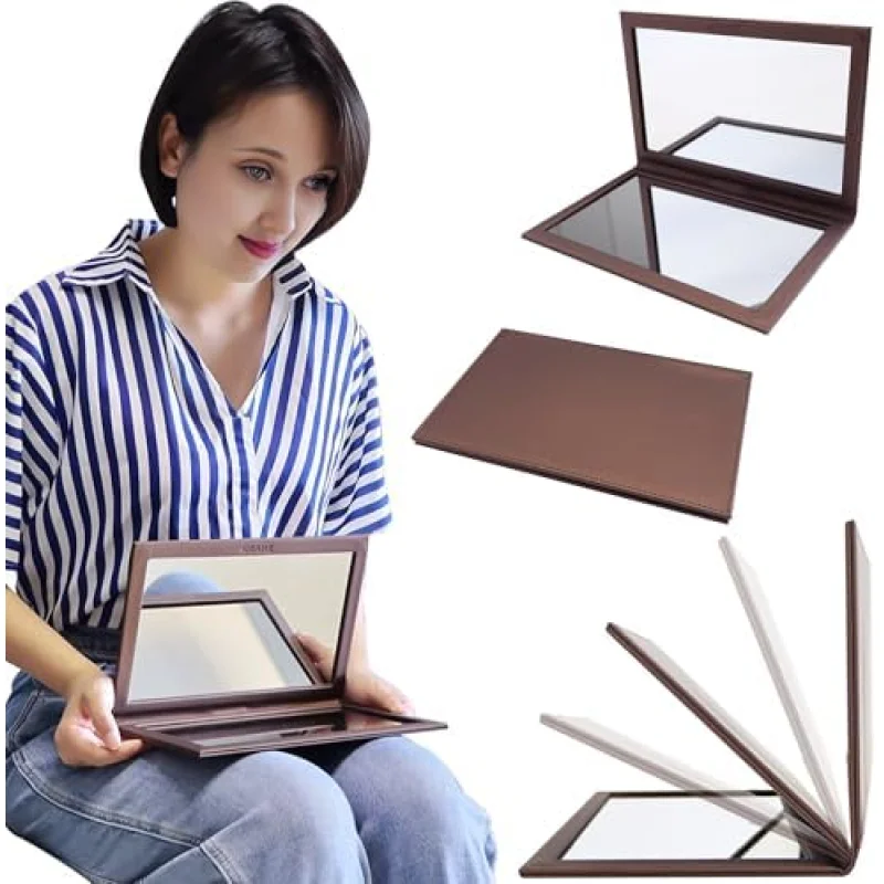 Adjustable Vitrectomy Mirror - Large Size, Brown, Face Down Mirror, Watch TV During Eye Surgery Recovery