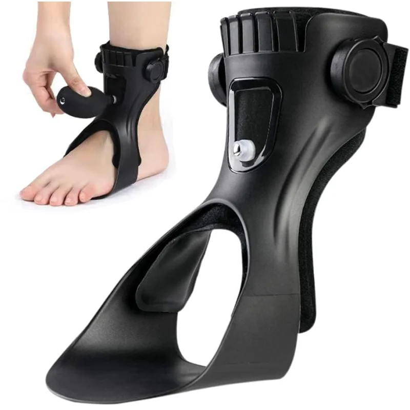 AFO Drop Foot Brace, Upgraded Medical Foot Up Ankle Foot Orthosis Support with Inflatable Airbag for Hemiplegia Stroke Shoes Walking Foot Stabilizer (Right, L)