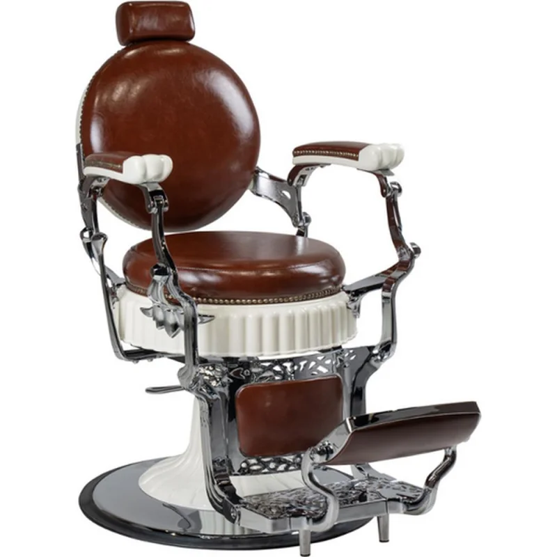 Albert Classic Barber Chair / Brown Upholstery by Hans Equipment