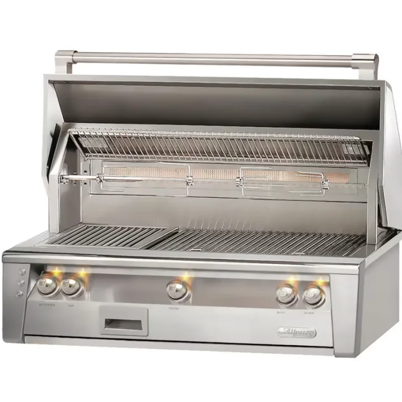 Alfresco ALXE 42-Inch Built-In Gas Grill With Rotisserie Stainless Steel