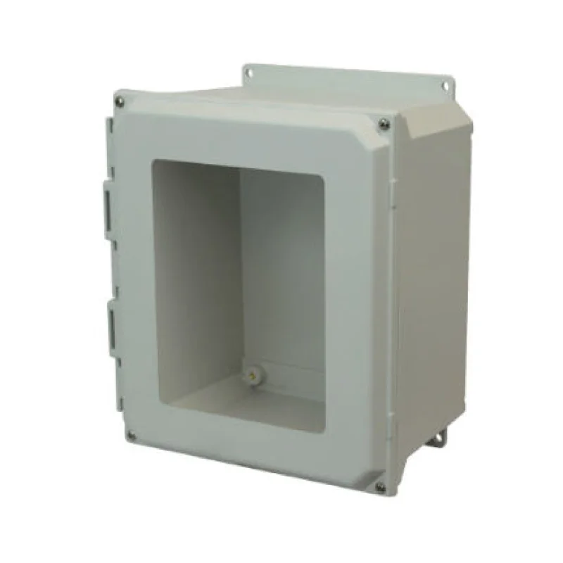 AMU1206WF 12x10x6 NEMA 4X Fiberglass Enclosure w/ Lift-Off Screw Cover Window Flange Mount