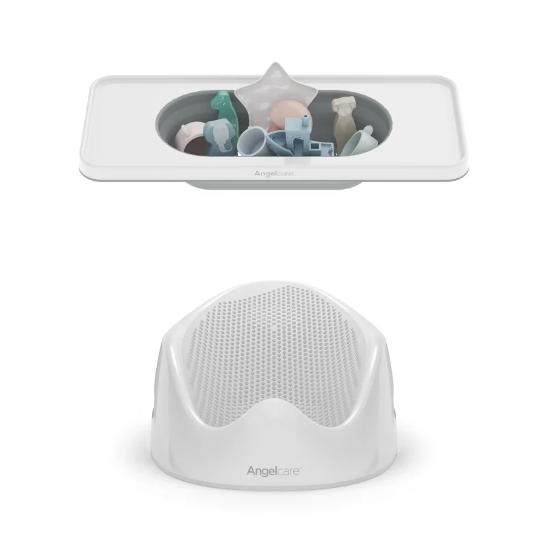 Angelcare Baby Bath BundleErgonomic Bath Support + Collapsible Bath Shelf | Newborn Bath Seat & Organizer | BPA-Free, Space-Saving
