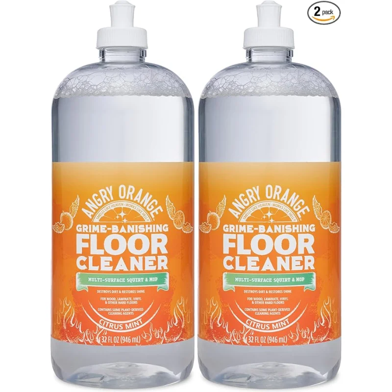ANGRY ORANGE Spray and Go Floor Cleaner - Citrus Mint - 32 oz - Value 2 Pack
