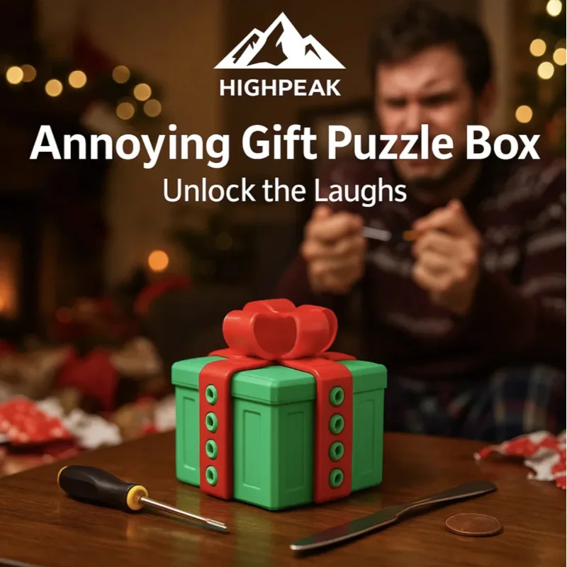 Annoying Gift Puzzle Box Aqua & Red