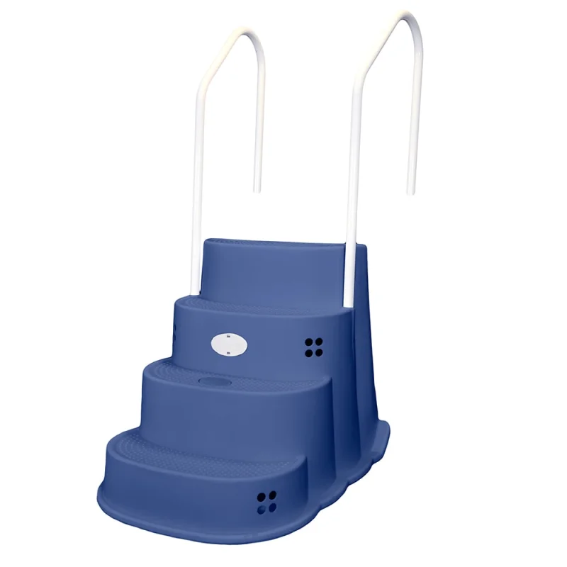 Aqua Blue SpaceSaver Above Ground Pool StepsCompact & Sturdy Pool Entry System