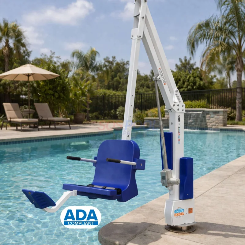 Aqua Creek Scout Excel ADA Pool Lift Revolution Series | F-SCTXL Blue