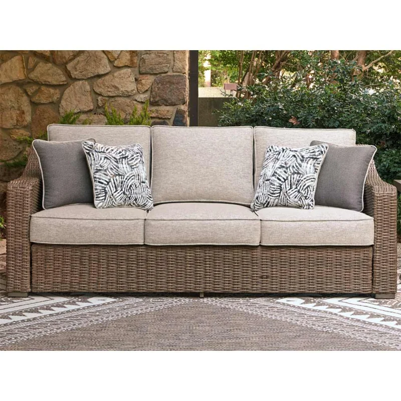 Ashley Furniture - Revare Beach Outdoor Sofa with Cushion