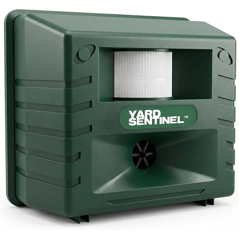 ASPECTEK Yard Sentinel Outdoor Ultrasonic Animal Repeller with Motion Sensor, Adjustable Volume, Waterproof, Extension Cord, Powerful Repel for Squirrel, Raccoon, Skunk, Rabbit, Fox, Deer, Etc