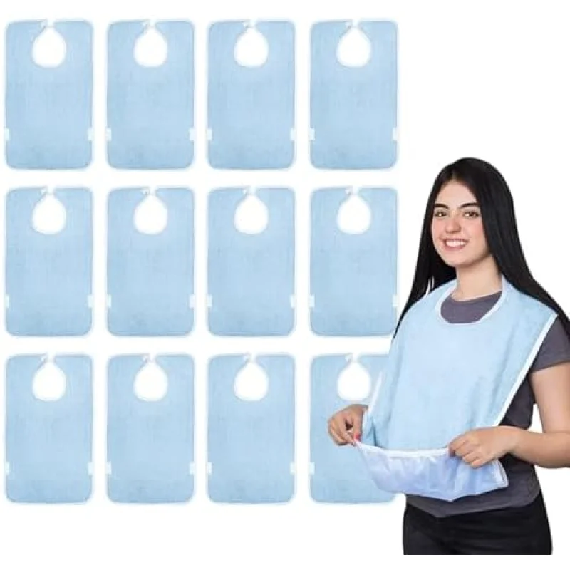 Avalon Towels Waterproof Adult Bibs for Women, Clothing Protector bibs for adults senior citizens washable