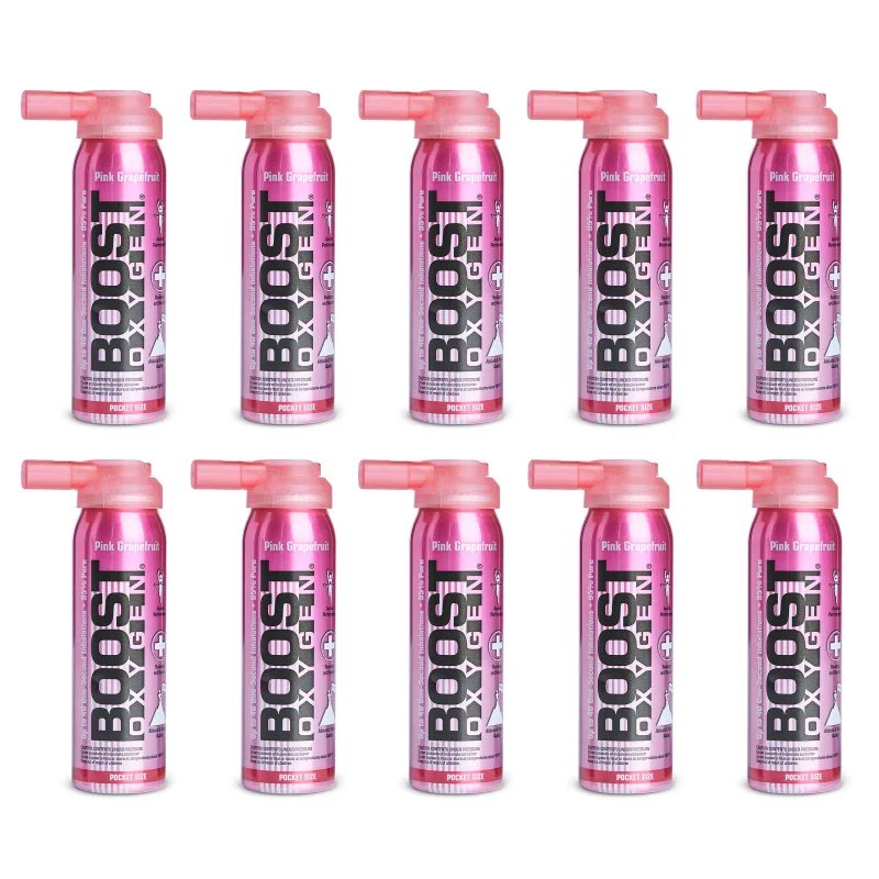 Boost Oxygen Pink Grapefruit Portable Oxygen Pocket Size (10 pack)