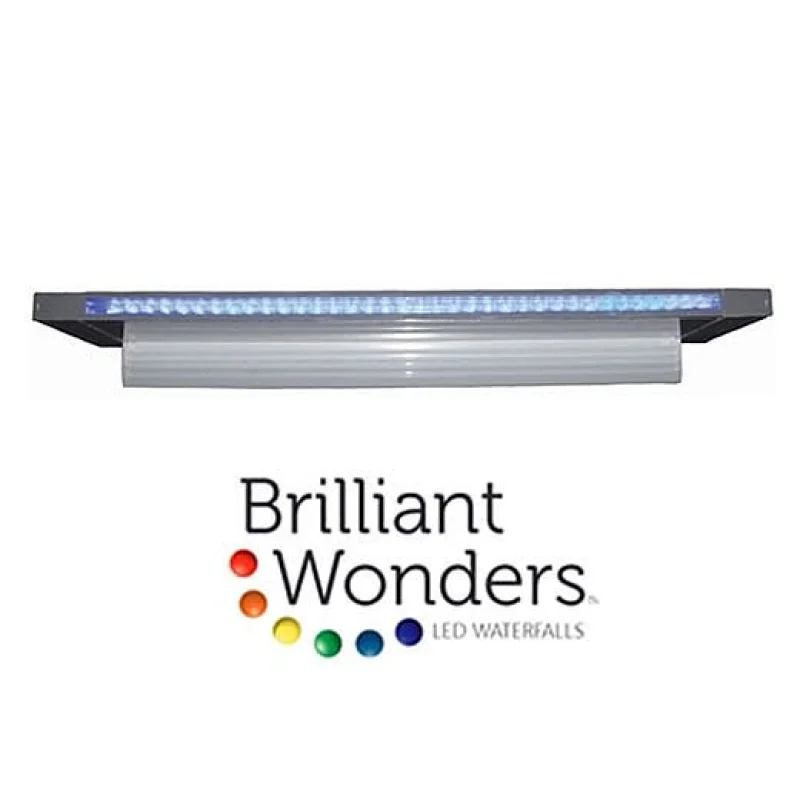 Brilliant Wonders 24" LED Waterfall Back Port - 6" Lip - 100 Ft. Cord - White | 25677-230-000