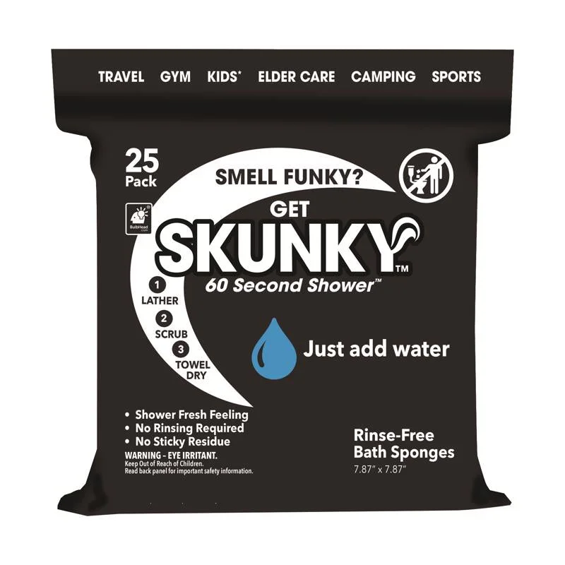 BulbHead Skunky Rinse Free Bath Sponges 25 pk