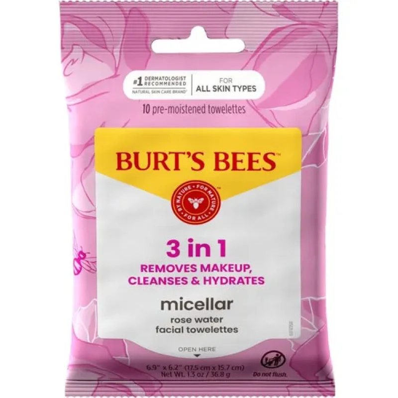 Burt's Bees Micellar Makeup Removing Towelettes with Rose Water