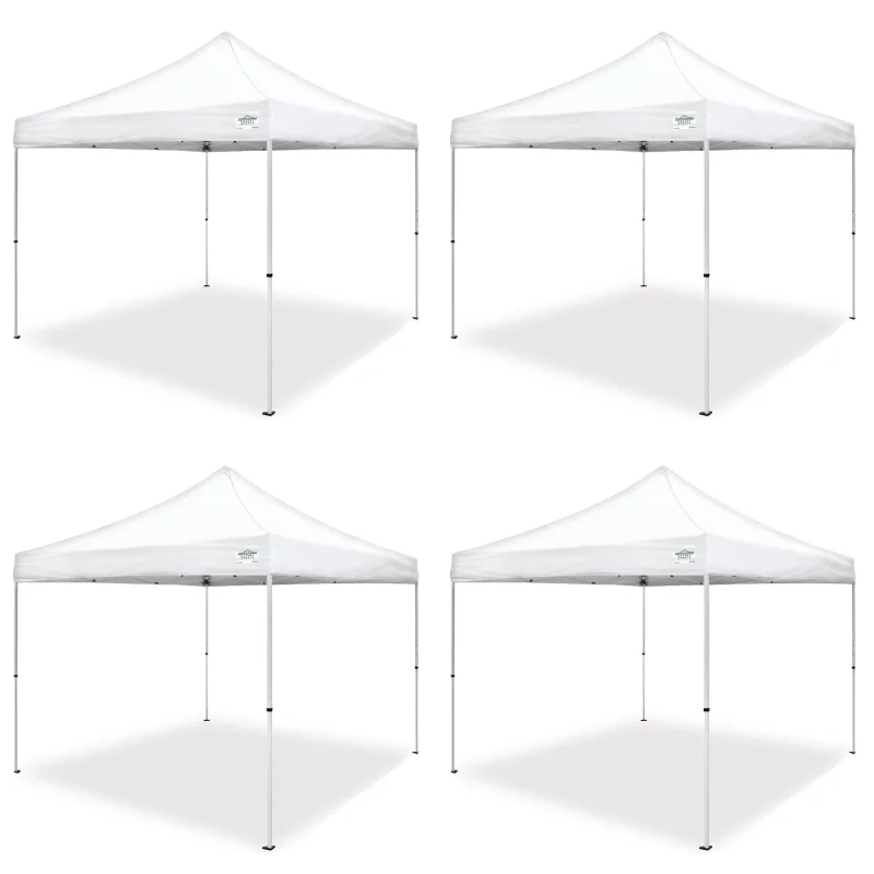 Caravan Canopy Pro 2 10 x 10 Foot Straight Leg Instant Canopy, White (4 Pack)