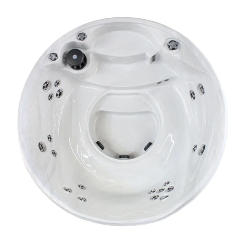 Cardinal 7' Round Non-Spillover Inground Spa | 12 Jets Sterling Silver | White