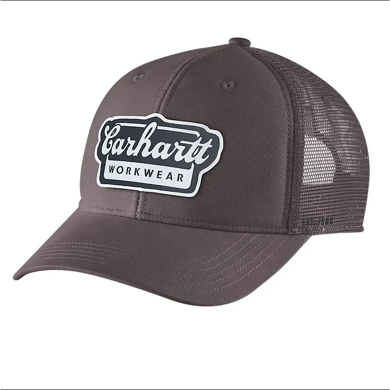 Carhartt Rugged Flex Twill Mesh-Back Script Patch Cap (Dark Sepia)