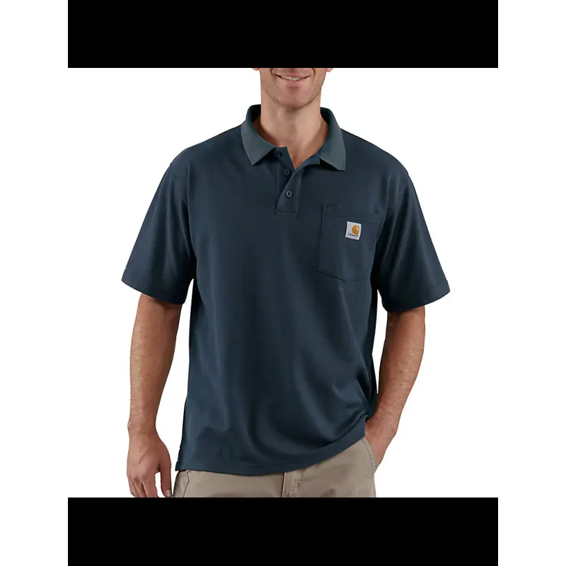 CarharttLoose Fit Midweight Short-Sleeve Pocket Polo (Navy) Size S
