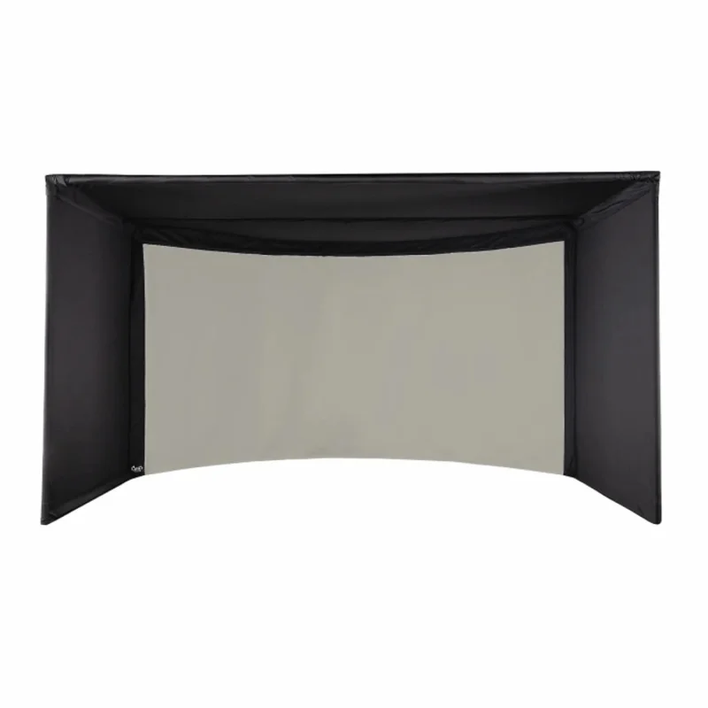 Carl's Place CURVED Golf Simulator Enclosure Kit with High-Contrast Gray Golf Impact 10'H17'W8'D | Model: cge-gp-10x17x8
