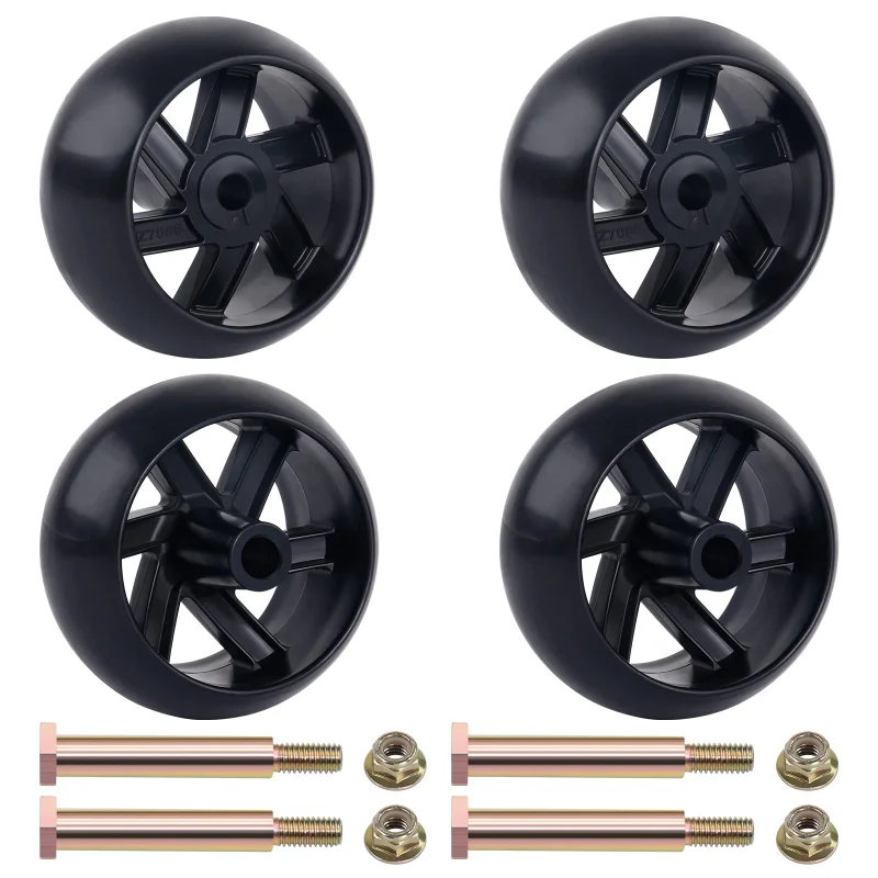 CheeMuii 4 Pack Deck Gauge Wheels Kit Fit for Most 42" 46'' 48'' 50" 52'' and 54" Decks Replace for Husqvarna 532174873 589527301 for Cub Cadet 753-04856A for MTD 133957 174873 734-03058, etc