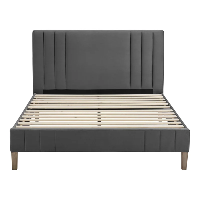 Classic Brands Chicago Tufted Platform Slat Bed Frame, Queen, Antonio Mid Night