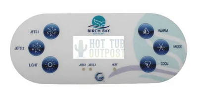 Clearwater Spa 12621 Control Panel Overlay Birch Bay 2 Pumps Light
