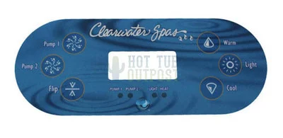 Clearwater Spa 6 Button Control Panel Overlay 12890 2 Pumps