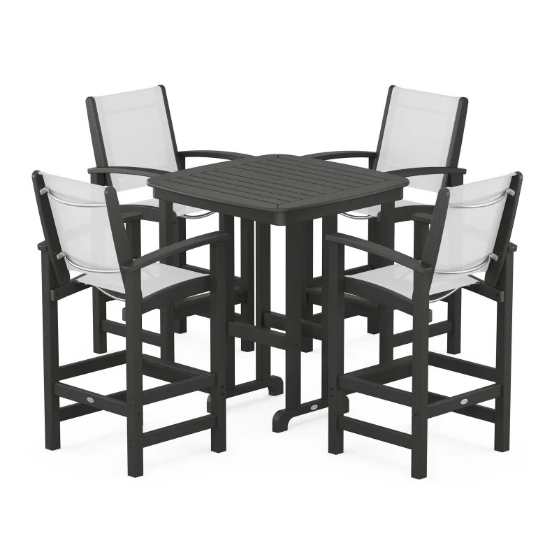 Coastal 5-Piece Bar Set Black