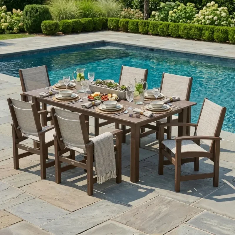 Coastal Kona Select Sling 7 Piece Dining Set