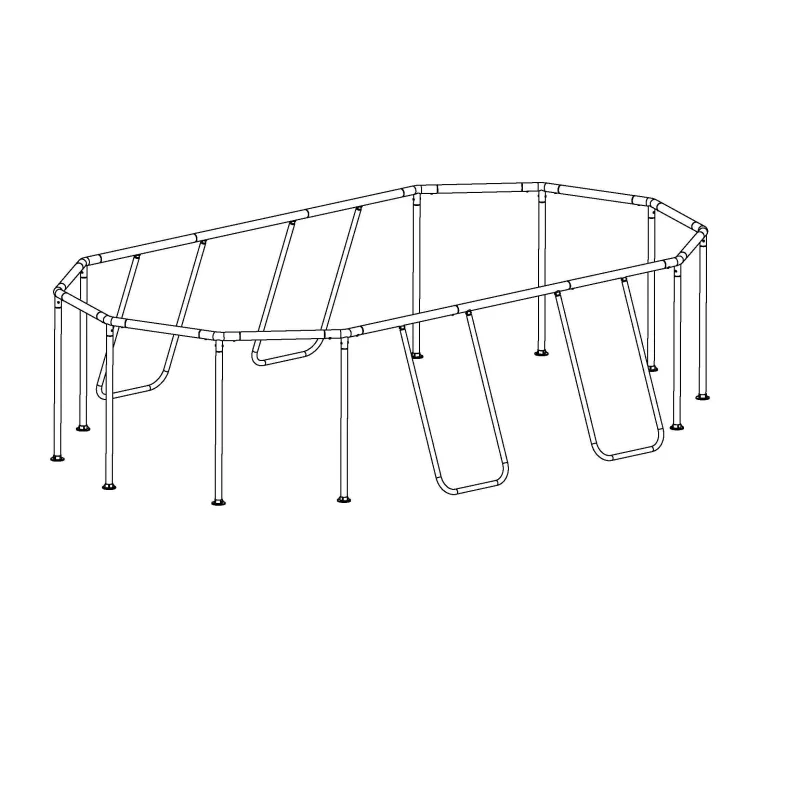 Coleman Power Steel 16' x 10' x 48" Oval Above Ground Pool Frame Set Replacement, Light Gray