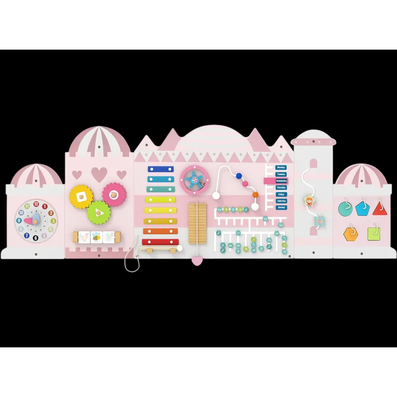 Costway 11-in-1 Activity Wall Busy Board Wooden Sensory Panels for Toddlers 14330339 New