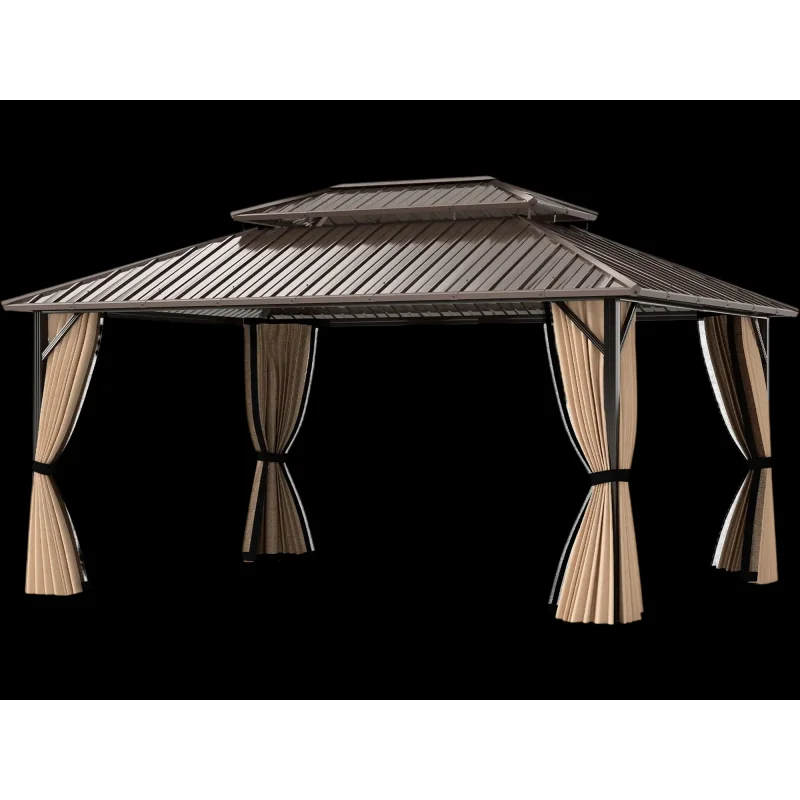 Costway 16' x 12' Hardtop Gazebo Outdoor Pergola Patio Garden Deck 296758341 New