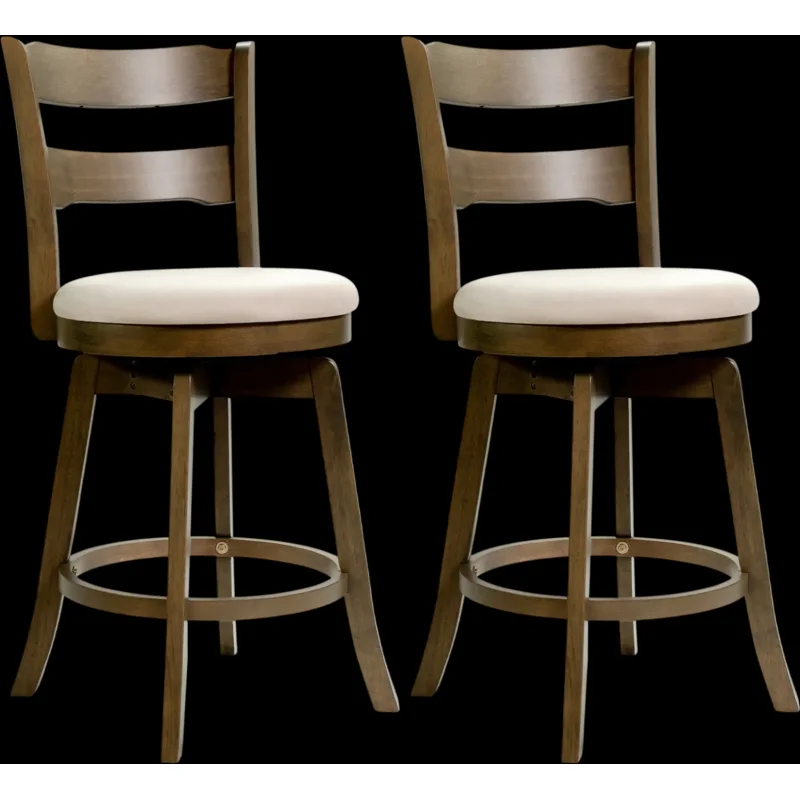Costway 25" Swivel Counter Bar Stools w/ Backrest Upholstered Seat Set of 2 89035500 New