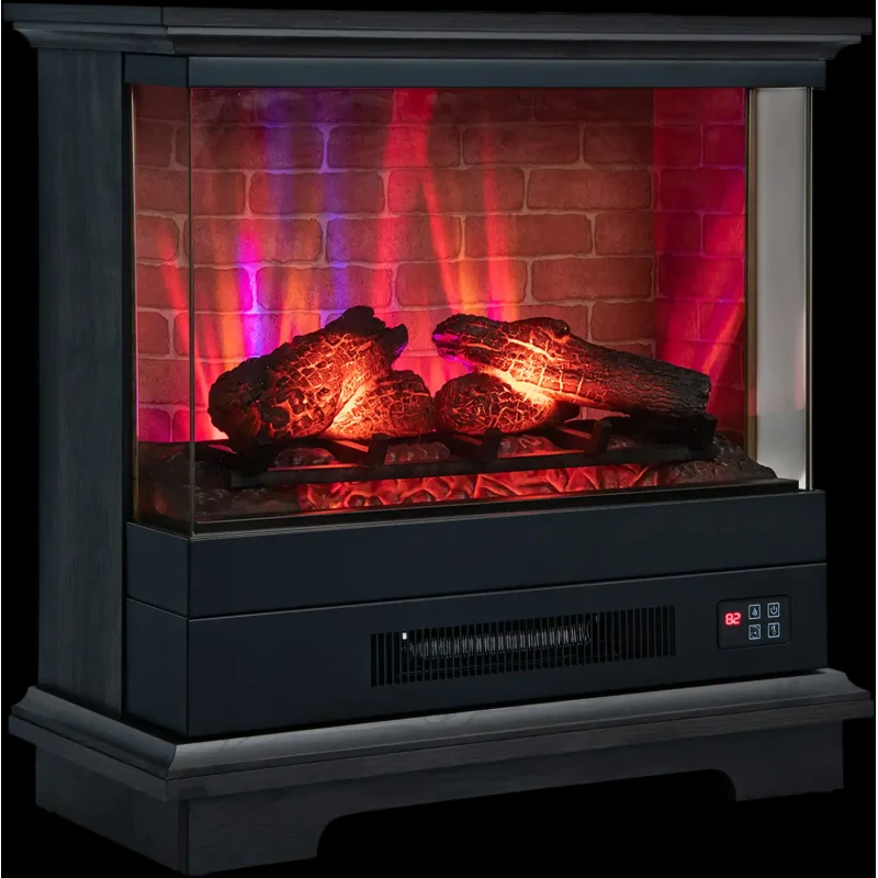 Costway 27" Freestanding Electric Fireplace with Remote 65142389 New Black