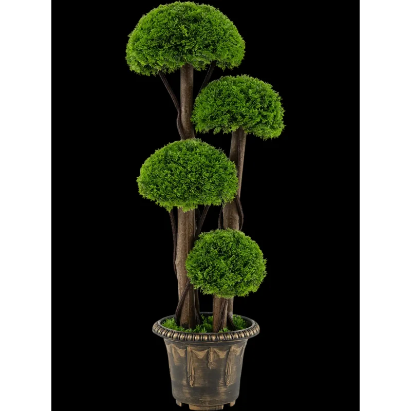 Costway 3' Artificial Cypress Topiary Tree Spiral Vines Real Wood Trunks 38830770 New