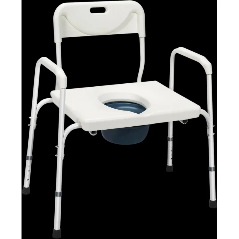 Costway 3-in-1 Bedside Commode Portable Toilet Adjustable Height Bath Seat 80243716 New