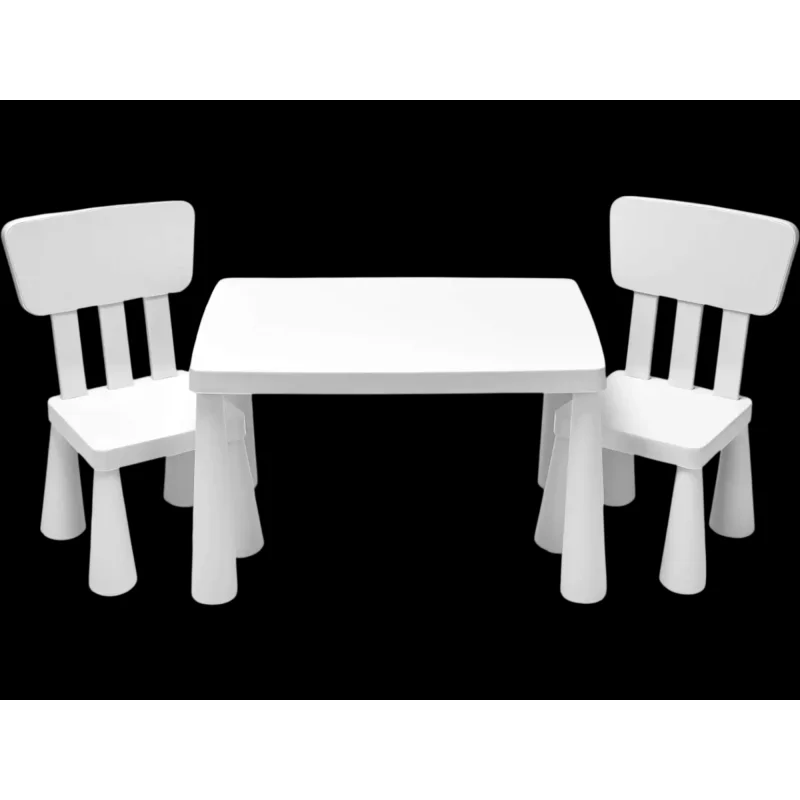 Costway 3-Pc Multifunction Activity Kids Play Table & Chair Set 85423196 New White