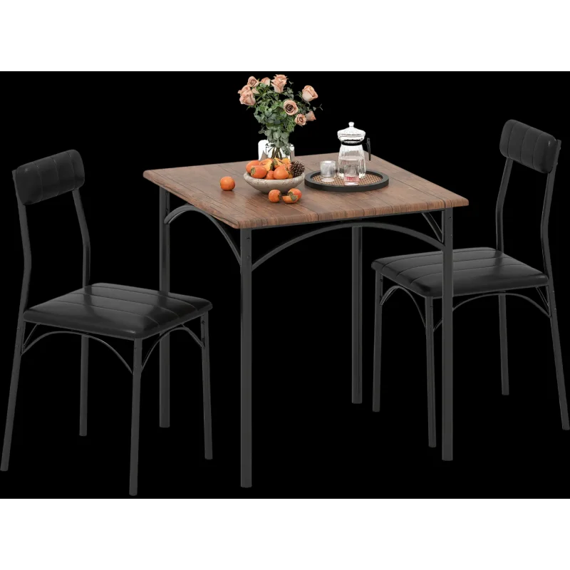 Costway 3-Piece Square Dining Table Set w/ 2 Chairs 11812605 New