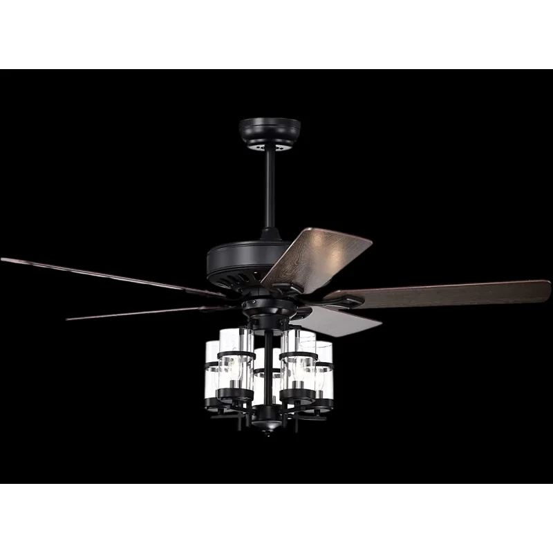 Costway 50" Noiseless Ceiling Fan Light Black 81953026 New