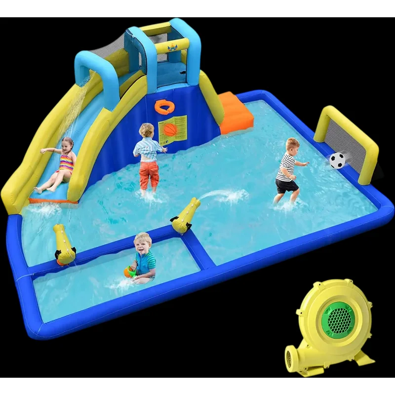 Costway 6-in-1 Kids Inflatable Water Slide with Blower 38192760 New