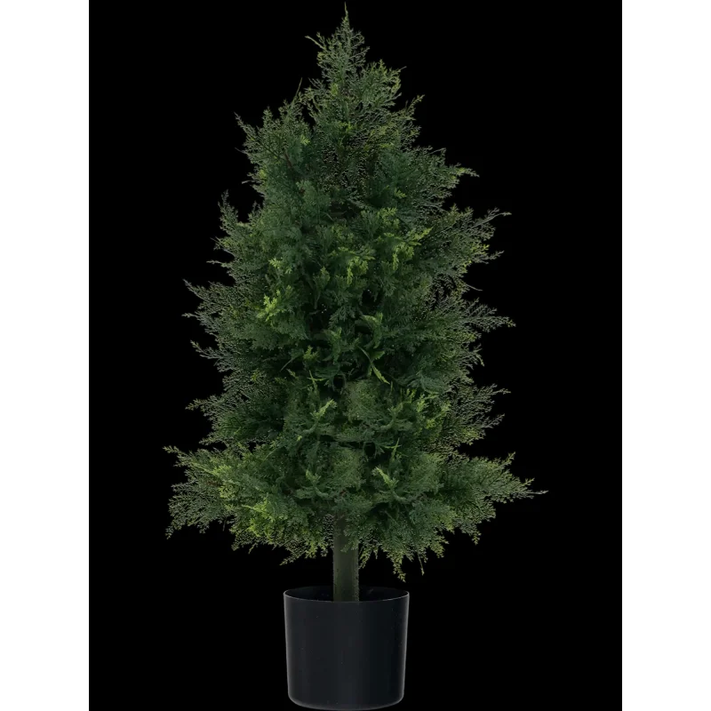Costway Artificial Cedar Topiary Tree Plastic Nursery Pot Porch Office 54273619 New