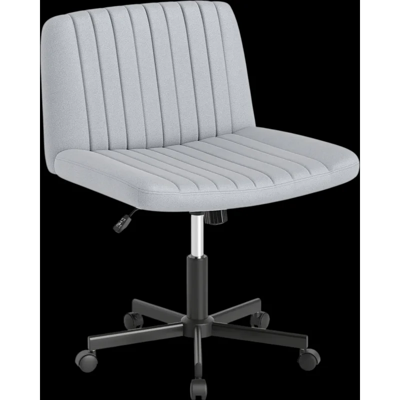 Costway Criss Cross Swivel Desk Chair w/ Wheels Soft-Padded Wide Seat 692437581 New Gray
