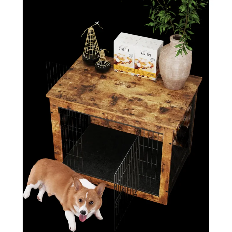 Costway Dog Crate Furniture Double Doors Cushion 33" 176495382 New