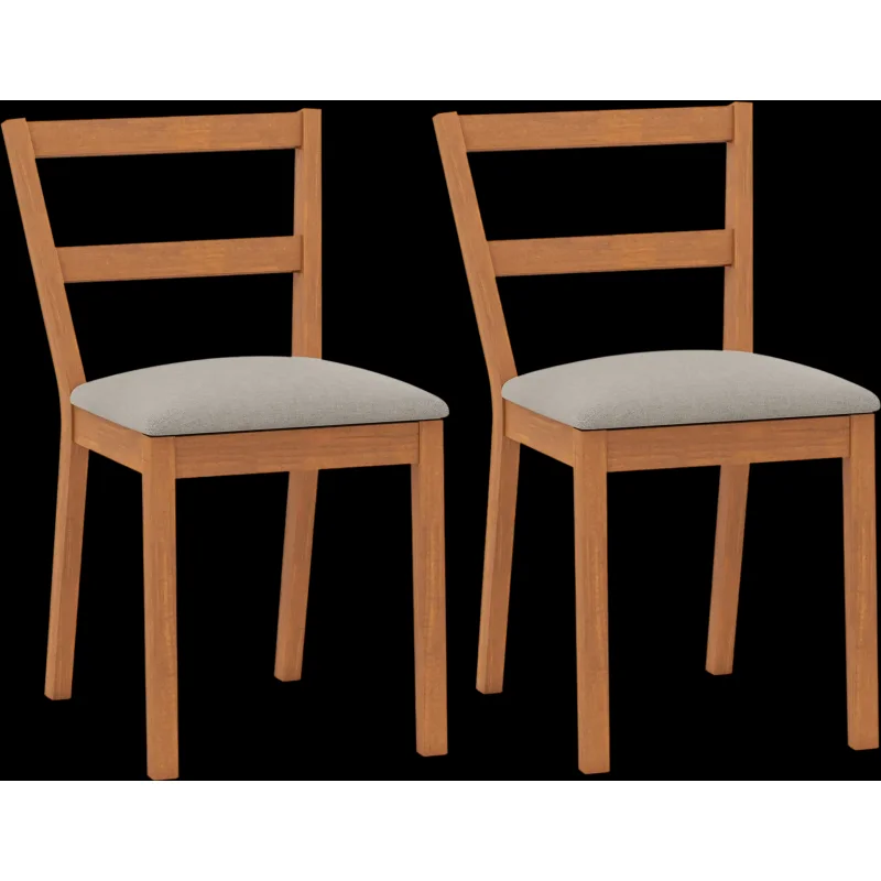 Costway Farmhouse Wooden Dining Chair Set of 2 Upholstered Seat 22821173 New