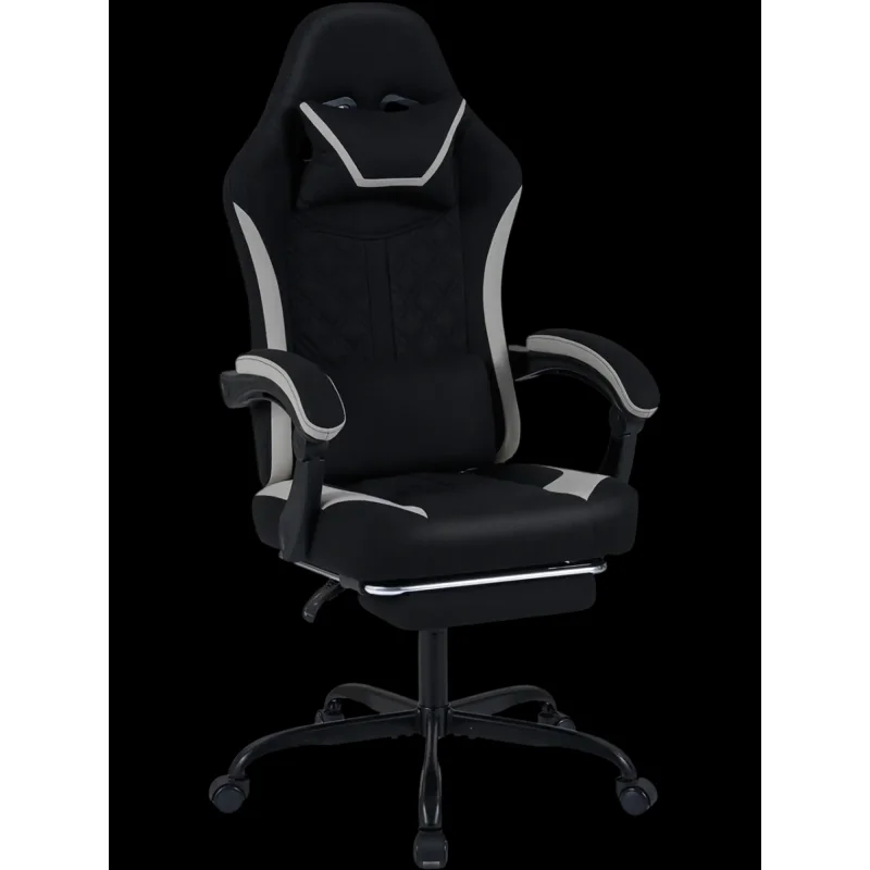 Costway Height Adjustable Gaming Computer Chair Headrest Footrest 360 Swivel Seat 22039748 New