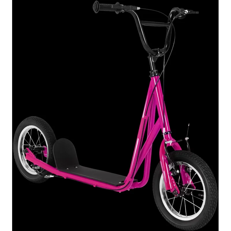 Costway Height Adjustable Kid Kick Scooter 12" Air Filled Wheel 07264581 New Pink