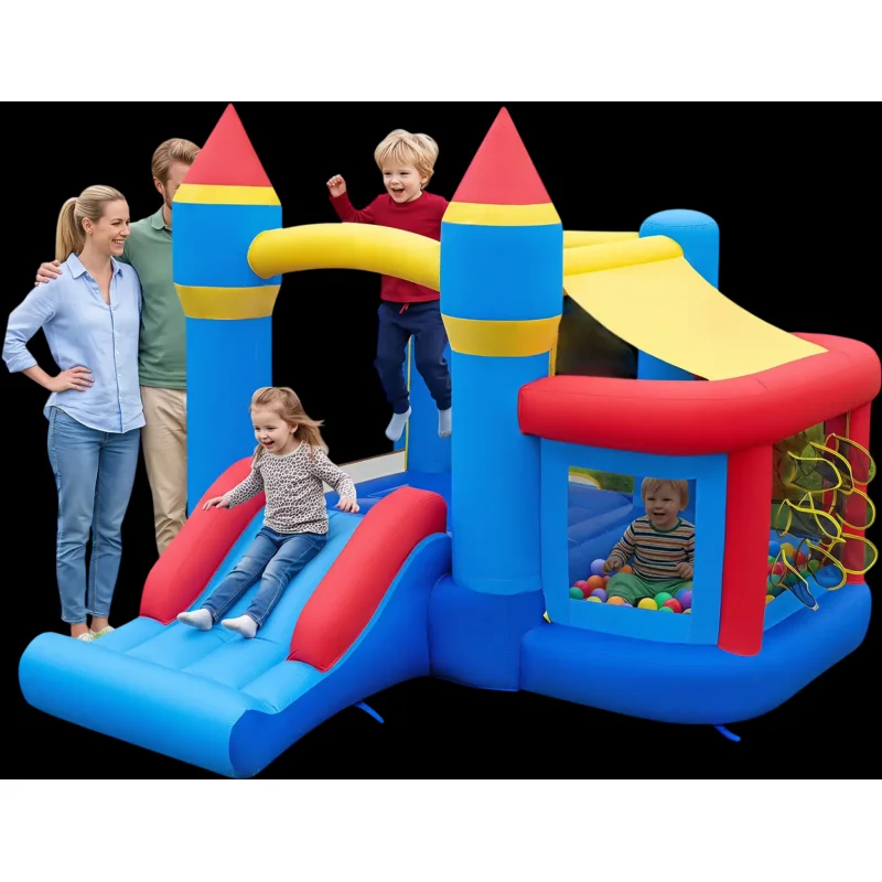 Costway Inflatable Bounce House Kids Slide Ball Pit Pitching Game 41283657 New