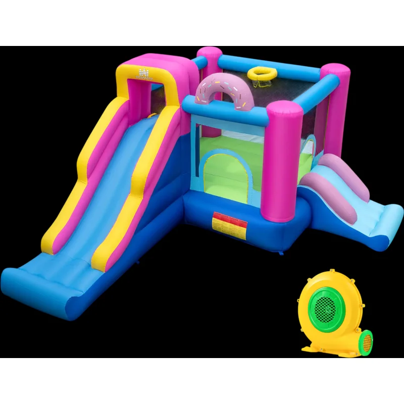 Costway Inflatable Bounce House Slides Basketball Hoop 680W Blower 51126252 New