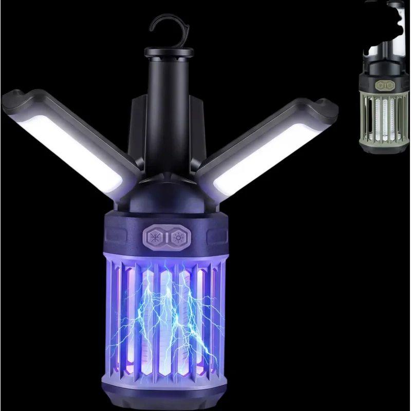 Costway Outdoor Bug Zapper Foldable Camping Lantern USB-C Rechargeable Electric Mosquito Killer 95688048 New